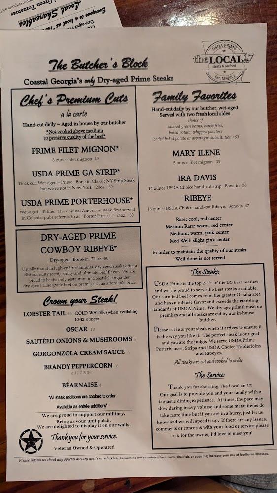 The Local on 17 USDA PRIME STEAKS Menu image 4